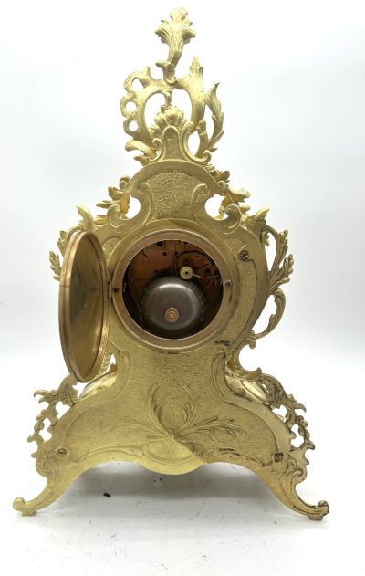 Antique French bronze ormolu 8 day mantel clock -ca 1870 - Image 2