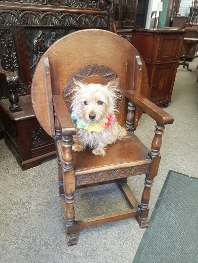 Antique Oak Monks Chair Table - Image 7