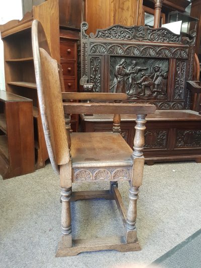 Antique Oak Monks Chair Table - Image 6