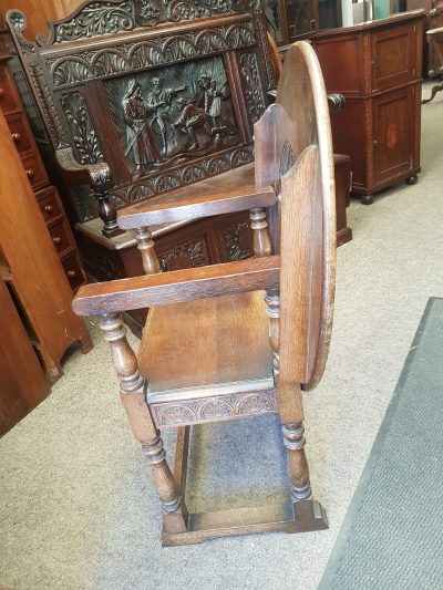 Antique Oak Monks Chair Table - Image 5