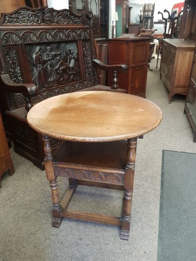 Antique Oak Monks Chair Table - Image 10