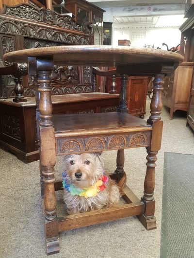 Antique Oak Monks Chair Table - Image 9