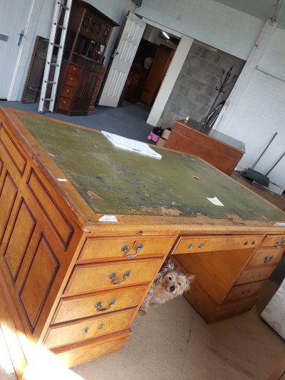 Antique Style Walnut Partners Desk - Image 2