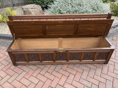 Gillows & Co Arts & Crafts Oak Hall Settle - Image 7