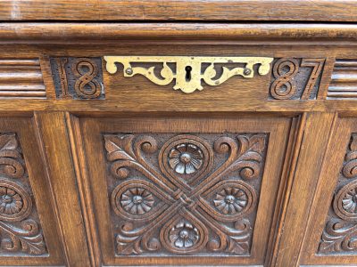Gillows & Co Arts & Crafts Oak Hall Settle - Image 3