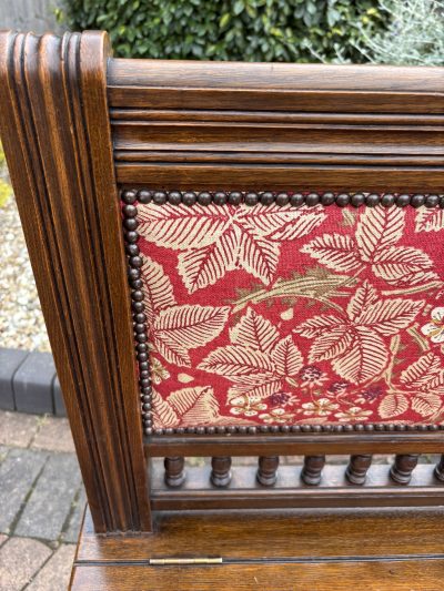Gillows & Co Arts & Crafts Oak Hall Settle - Image 5