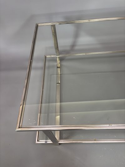 Mid Century Chrome & Glass Coffee Table - Image 3