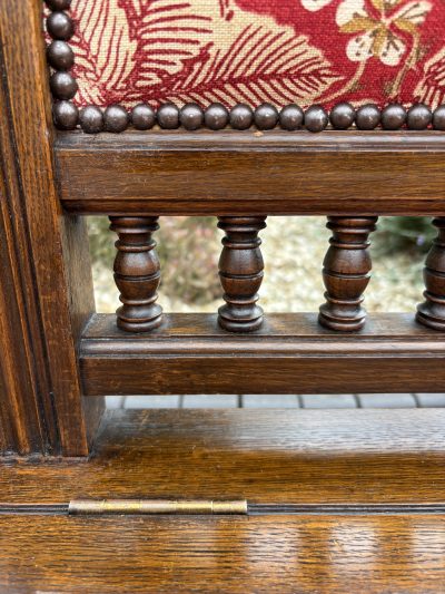 Gillows & Co Arts & Crafts Oak Hall Settle - Image 6