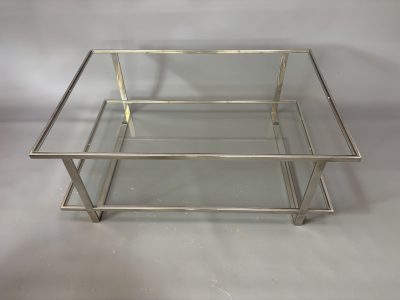 Mid Century Chrome & Glass Coffee Table - Image 2