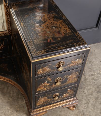Black Lacquered Chinoiserie Dressing Table - Image 12