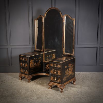 Black Lacquered Chinoiserie Dressing Table - Image 7