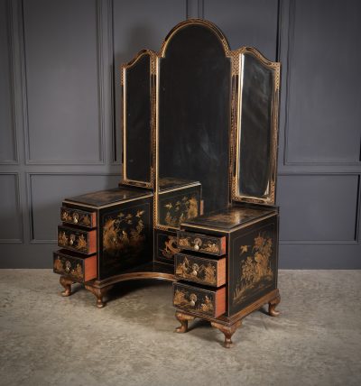 Black Lacquered Chinoiserie Dressing Table - Image 8