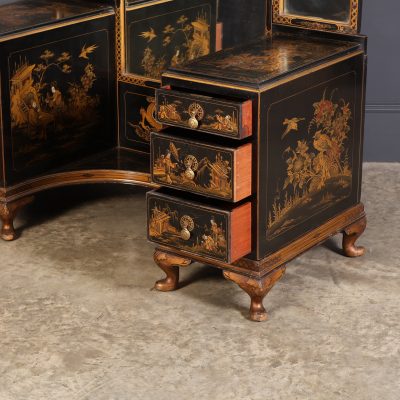 Black Lacquered Chinoiserie Dressing Table - Image 9