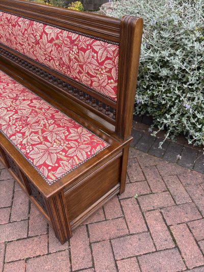 Gillows & Co Arts & Crafts Oak Hall Settle - Image 11