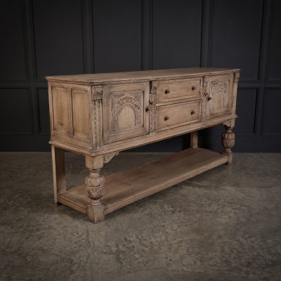 Carved Bleached Oak Dresser - Image 3