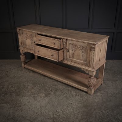 Carved Bleached Oak Dresser - Image 12