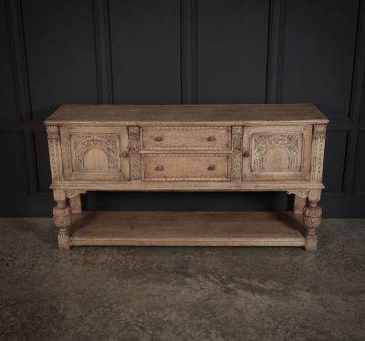 Carved Bleached Oak Dresser - Image 4
