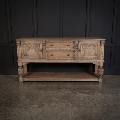 Carved Bleached Oak Dresser - Image 5