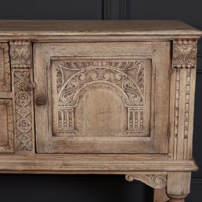 Carved Bleached Oak Dresser - Image 7