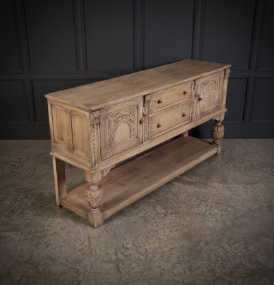 Carved Bleached Oak Dresser - Image 2