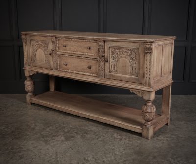 Carved Bleached Oak Dresser - Image 11
