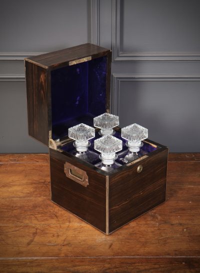 Victorian Coromandel & Brass Mounted Decanter Box - Image 4