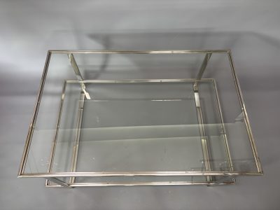 Mid Century Chrome & Glass Coffee Table - Image 4