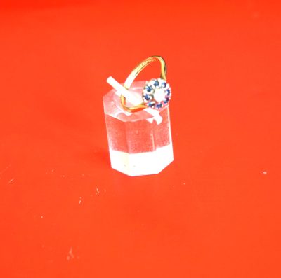 Vintage 18ct Gold Diamond & Sapphire Ring - Boxed - FREE UK POSTAGE - Image 5