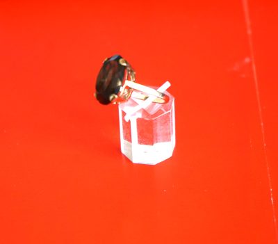 Vintage 9ct Ornate Gold Smoky Quartz Ring - Boxed - FREE UK POSTAGE - Image 2