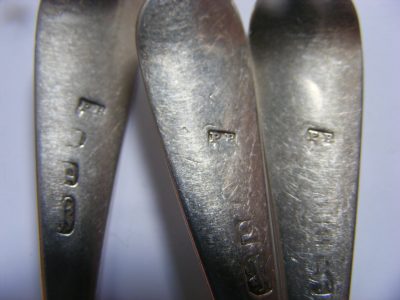 Set of 4 (four) Peter & Ann Bateman Sterling Silver Spoons 1799 London - Image 3