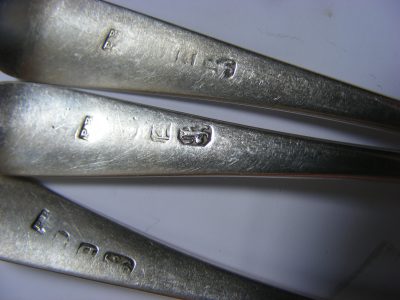 Set of 4 (four) Peter & Ann Bateman Sterling Silver Spoons 1799 London - Image 2