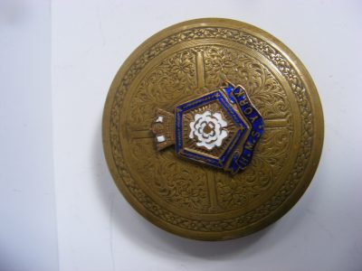 Delightful HMS York Powder Compact c1940 Mirror Trench Art Sweetheart Naval - Image 12