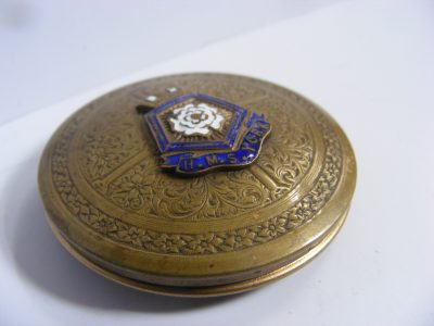 Delightful HMS York Powder Compact c1940 Mirror Trench Art Sweetheart Naval - Image 11