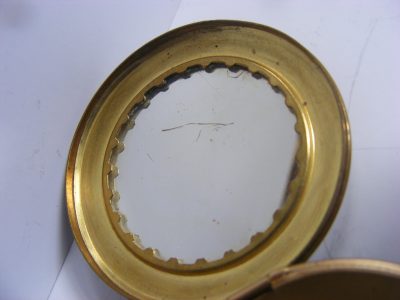 Delightful HMS York Powder Compact c1940 Mirror Trench Art Sweetheart Naval - Image 5