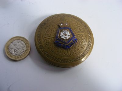 Delightful HMS York Powder Compact c1940 Mirror Trench Art Sweetheart Naval - Image 2