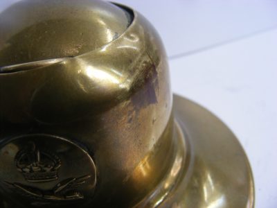 Rare RAF World War Two WW2 Capstan Inkwell 1930’s Tudor King's Crown not Trench Art - Image 6
