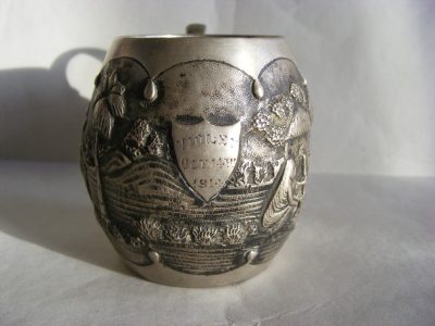 Beautiful Anglo Indian Silver Christening Cup Jungle Design DATED 1914 World War One WW1 - Image 9