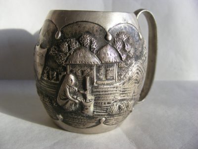 Beautiful Anglo Indian Silver Christening Cup Jungle Design DATED 1914 World War One WW1 - Image 2