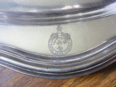 HUGE Salver Tray dated 1854 KOYLI Second West Yorkshire Light Infantry full marks for Elkington & Co silver plated - Image 2
