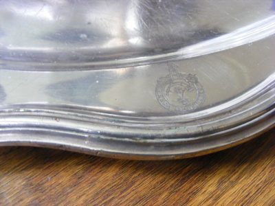 HUGE Salver Tray dated 1854 KOYLI Second West Yorkshire Light Infantry full marks for Elkington & Co silver plated - Image 9