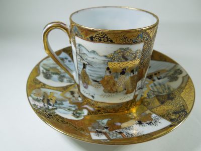 Japanese Satsuma Coffee Cup and Saucer - Image 3