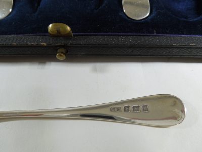 Solid Silver Teaspoons and Sugar Cube Tongs - Image 3