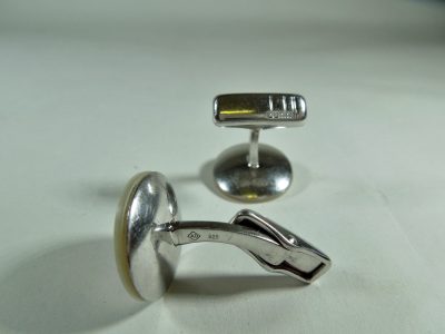 Silver Mother of Pearl Cufflinks by Dunhill - Image 4