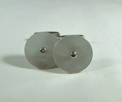 Silver Mother of Pearl Cufflinks by Dunhill - Image 2