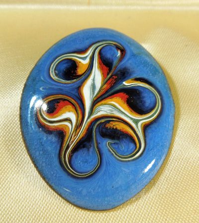 Enamel on Copper Brooch Pin - Image 2