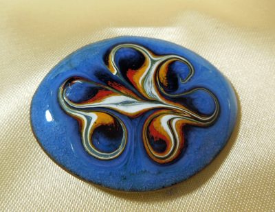 Enamel on Copper Brooch Pin - Image 3