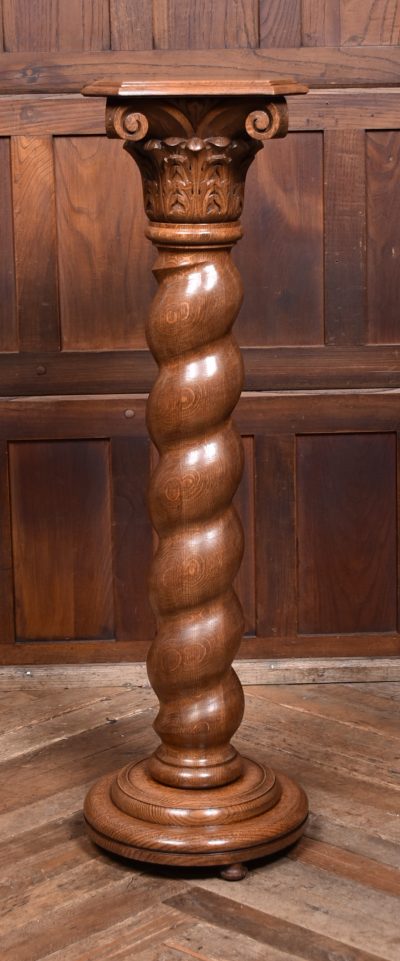 Victorian Oak Spiral Pillar SAI3693 - Image 2