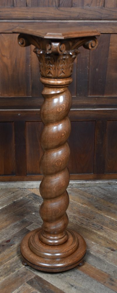 Victorian Oak Spiral Pillar SAI3693 - Image 7