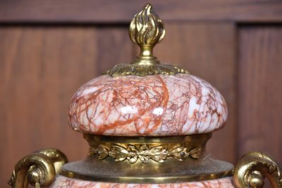 Pair of French Pink Marble Cassolettes / Urns SAI3788 - Image 6