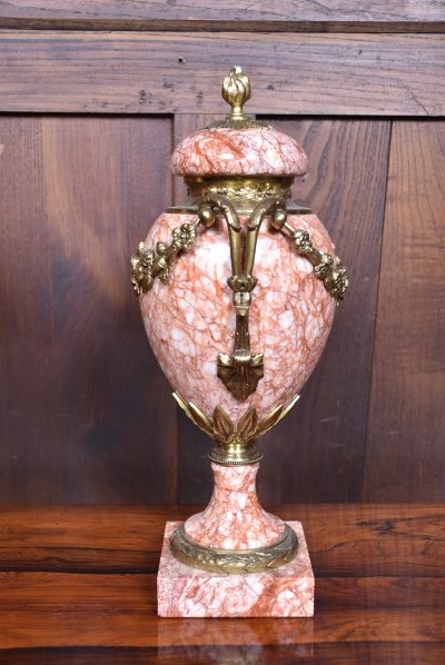 Pair of French Pink Marble Cassolettes / Urns SAI3788 - Image 10